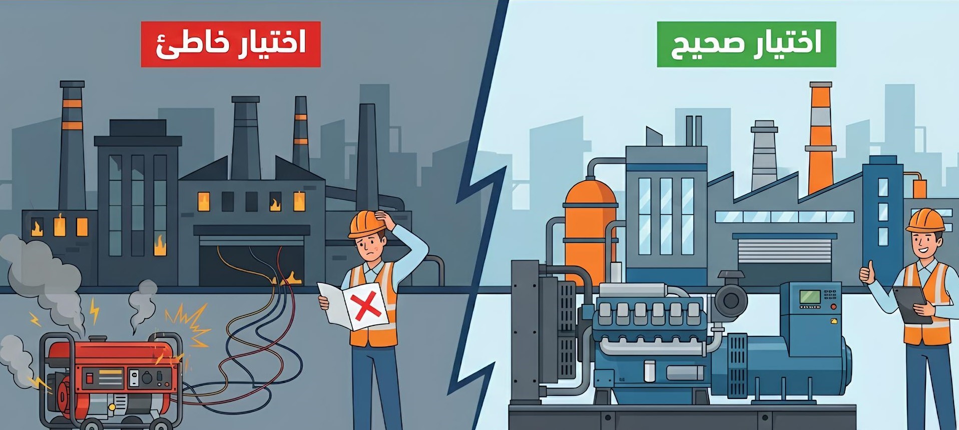 أخطاء-شائعة-عند-اختيار-مولد-كهرباء-للمصانع