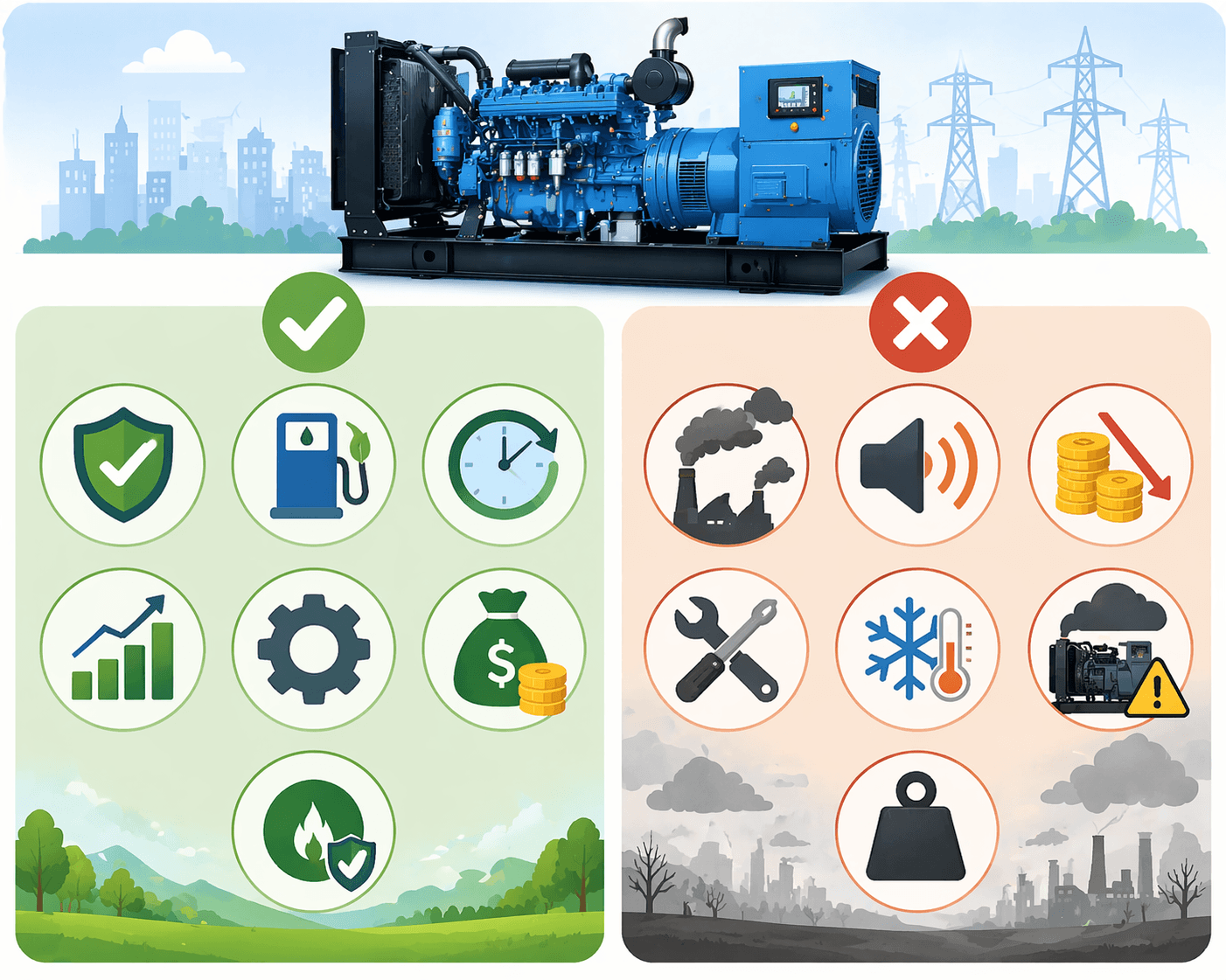 <br />
مميزات وعيوب مولدات الديزل